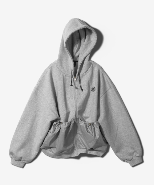 POCKET HOODED ZIPUP - MELANGE