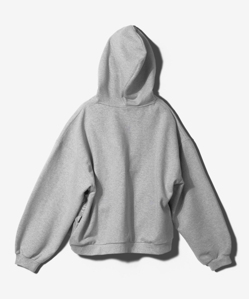 POCKET HOODED ZIPUP - MELANGE