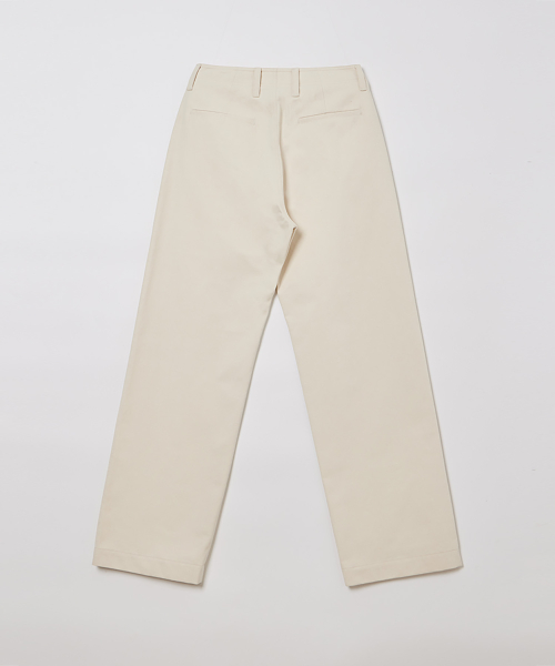 WOMAN CLASSIC BRUSHED COTTON PANTS CREAM IVORY