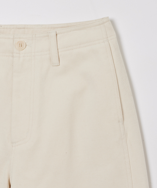 WOMAN CLASSIC BRUSHED COTTON PANTS CREAM IVORY