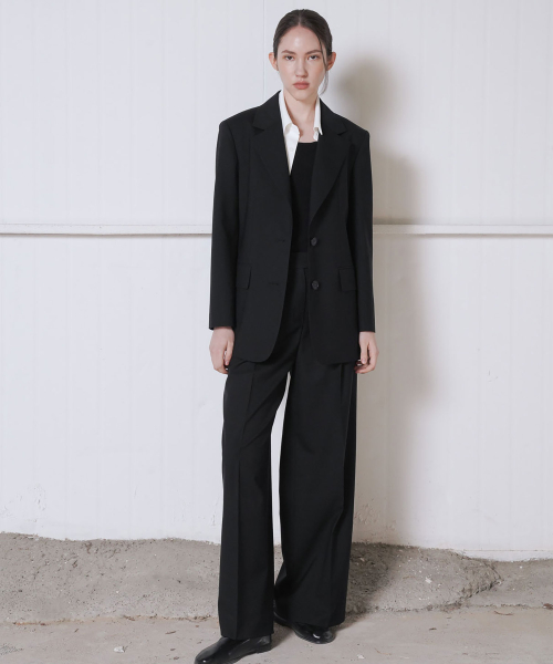 WOOL BLEND DETACHABLE SHIRTS JACKET_BLACK