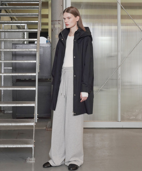 HOOD DETACHABLE OVAL COAT_NAVY