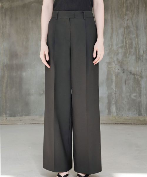 IRREGULAR BACK DETAIL WIDE PANTS_BLACK