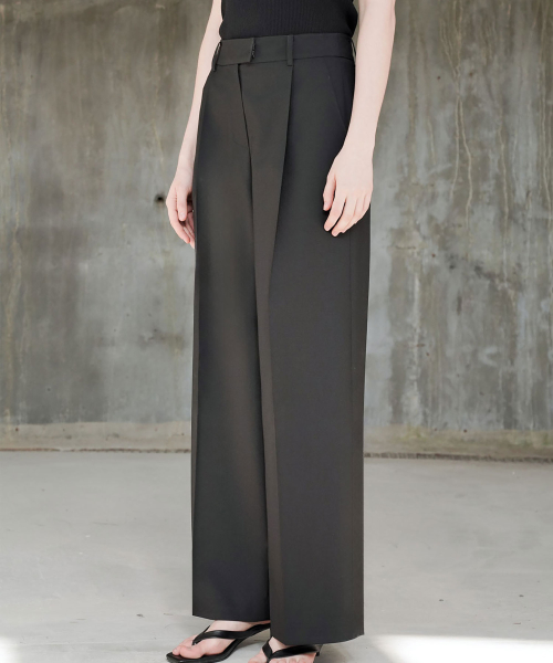 IRREGULAR BACK DETAIL WIDE PANTS_BLACK