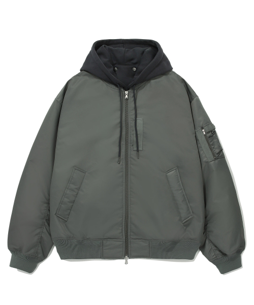 Куртка MA-1 со съемным капюшоном Sage Gray