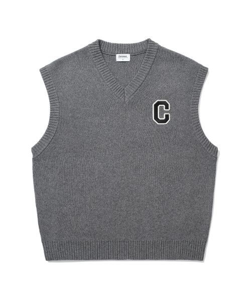 Вязаный жилет с вышивкой Middle C Logo, Melange Gray