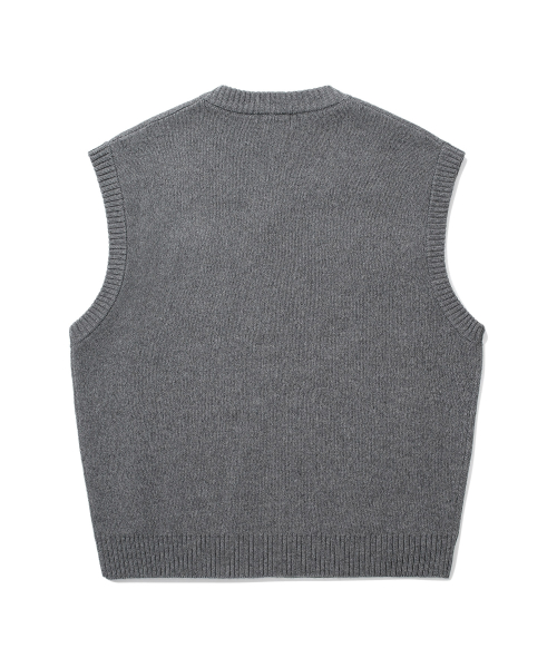 Вязаный жилет с вышивкой Middle C Logo, Melange Gray