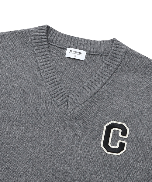 Вязаный жилет с вышивкой Middle C Logo, Melange Gray