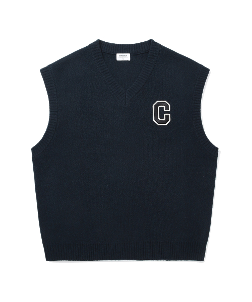 Трикотажный жилет с вышивкой Middle C логотипа, Dark Navy
