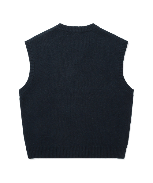 Трикотажный жилет с вышивкой Middle C логотипа, Dark Navy