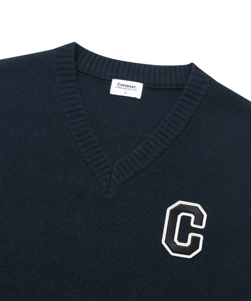 Трикотажный жилет с вышивкой Middle C логотипа, Dark Navy