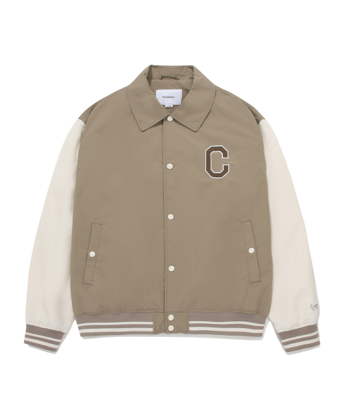 Бейсбольная куртка с воротником и логотипом C (Beige)