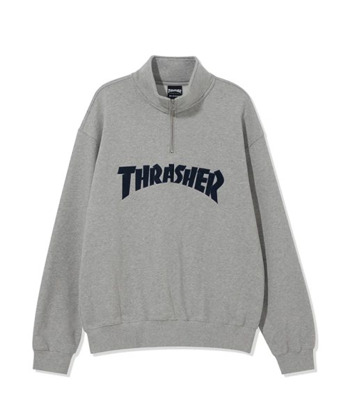 Свитшот на молнии Magazine Applique Half Zip Grey