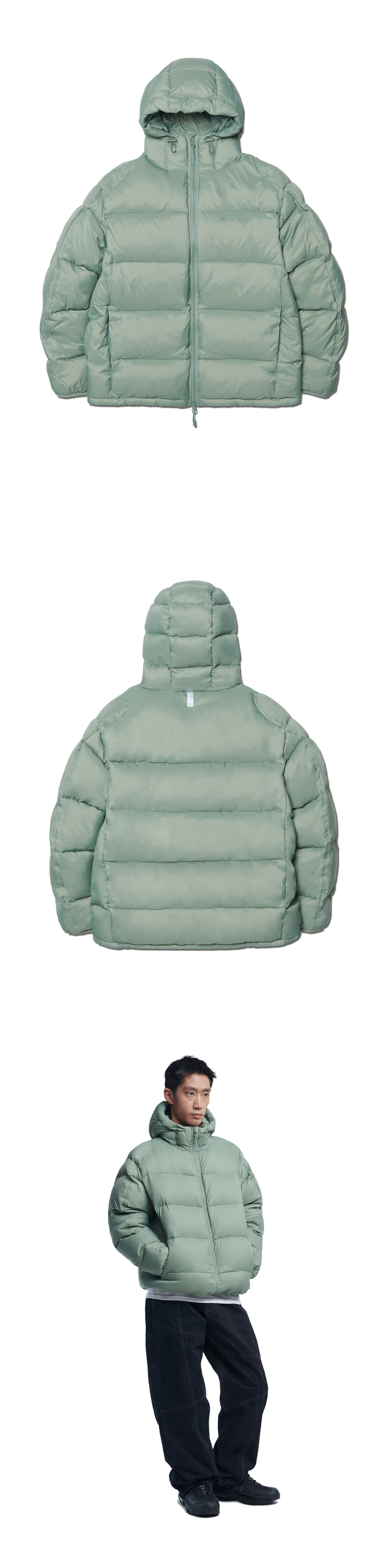 DIVISION HOODED DUCK DOWN - SAGE GREEN - nomanual