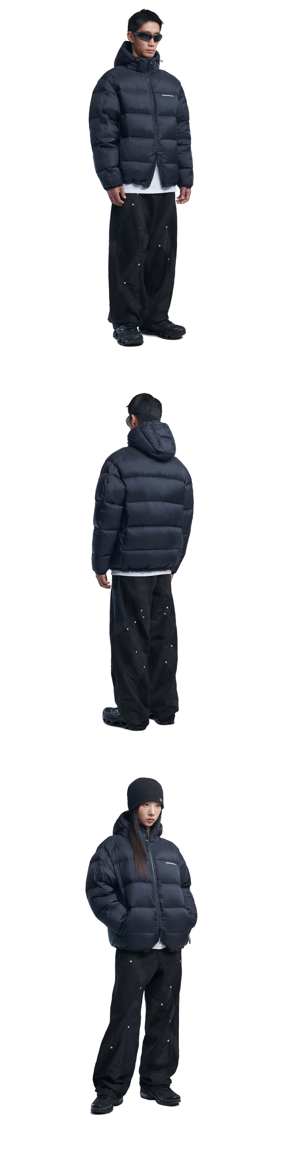 nomanual DIVISION HOODED DUCK DOWNダウン DIVISION HOODED DUCK DOWN - GLOSSY BLACK - nomanual | 60