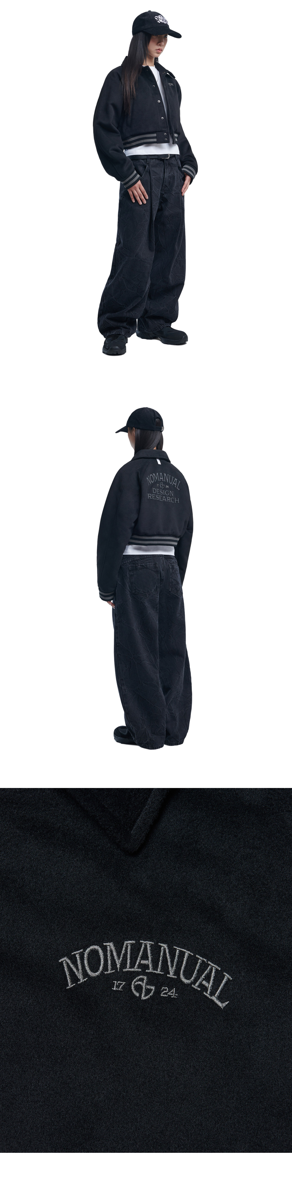 W.S VARSITY JACKET - BLACK - nomanual