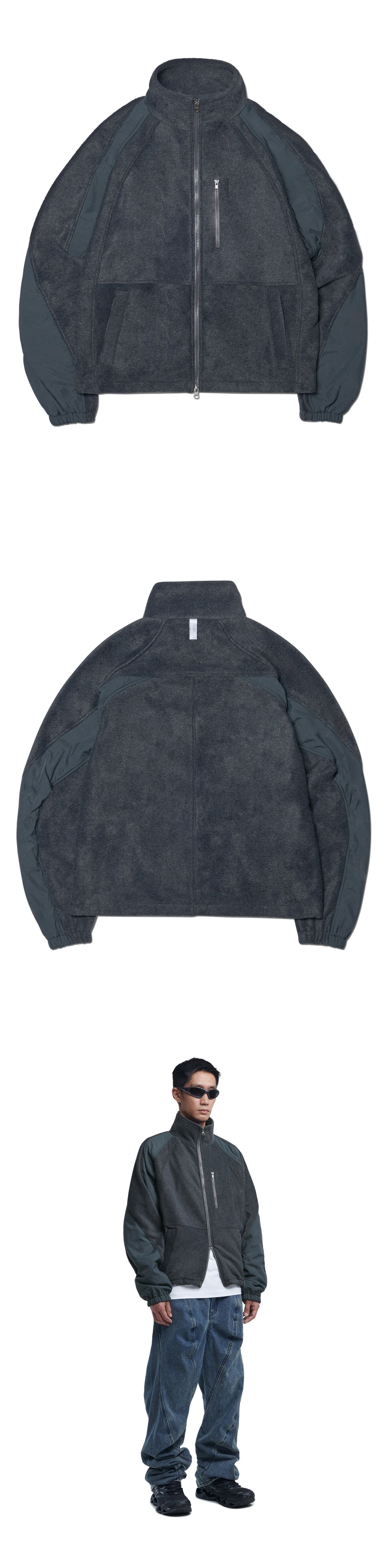 T.S FLEECE JACKET - CHARCOAL 상세 이미지 3