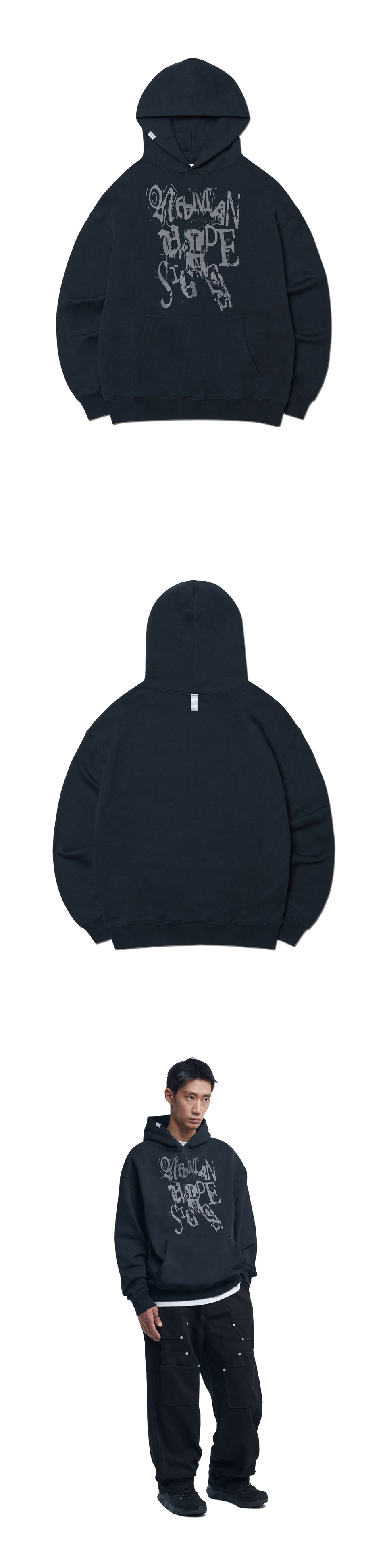 パーカー・フーディ NOMANUAL CF HOODIE KHAKI NM63HD16M1KH MUSINSA | NOMANUAL C.F HOODIE - BLACK