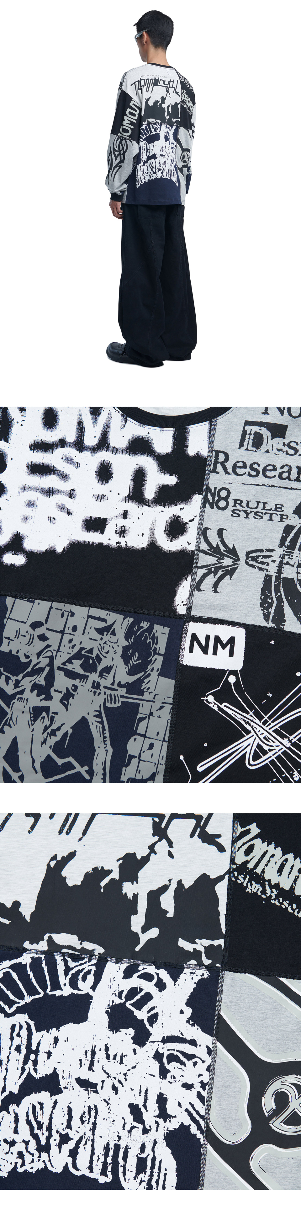 [NOMANUAL] MIXED GRAPHIC LONG SLEEVE TEE ★大人気★ NOMANUAL】MIXED GRAPHIC LONG SLEEVE TEE | OUR BRAND,NOMANUAL