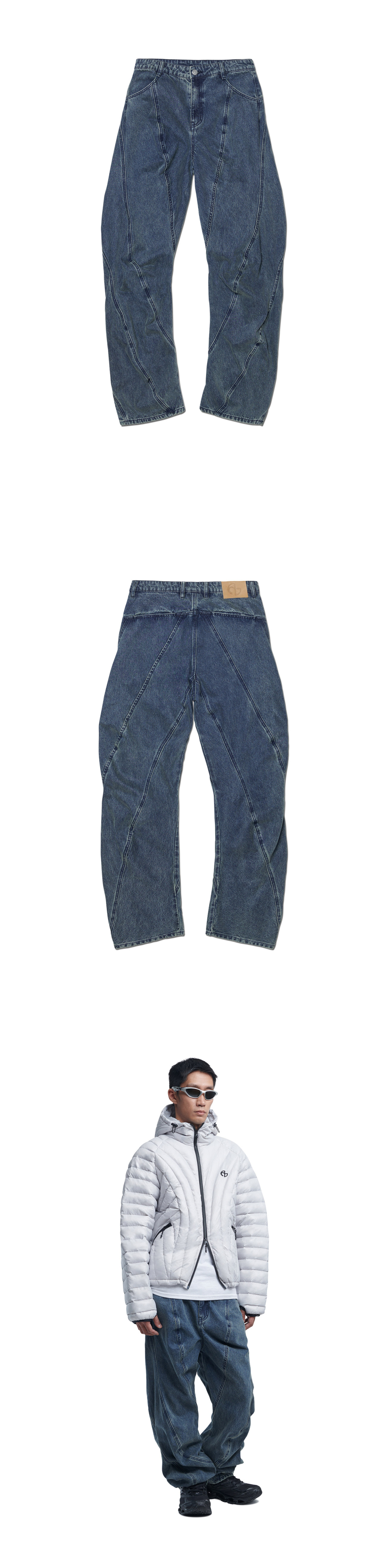 T.S DENIM PANTS - WASHED NAVY - nomanual