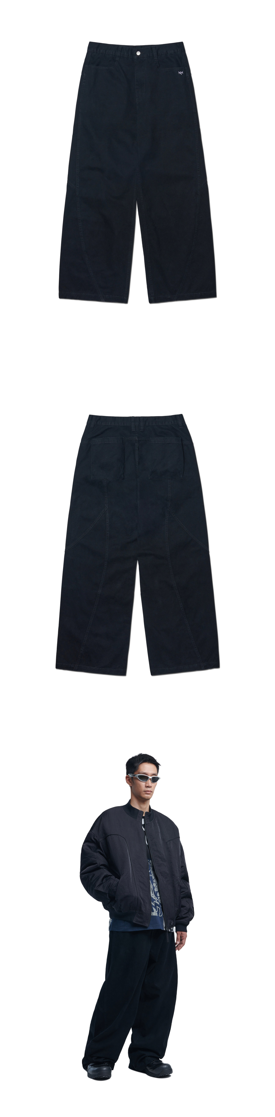 NOMANUAL OVERSIZED V.C PANTS WASHED GRAY