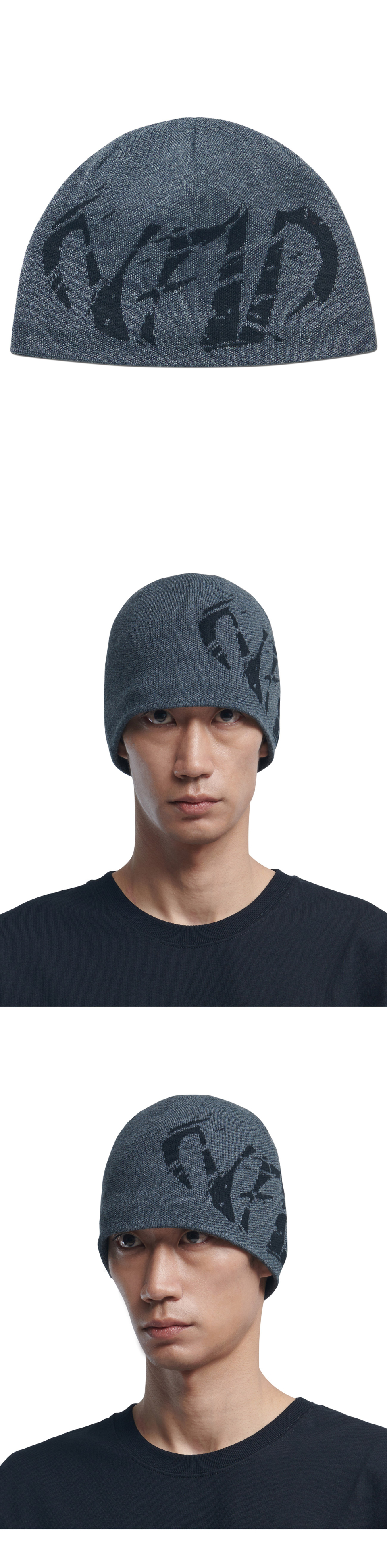 MUSINSA | NOMANUAL D.L JACQUARD BEANIE - CHARCOAL