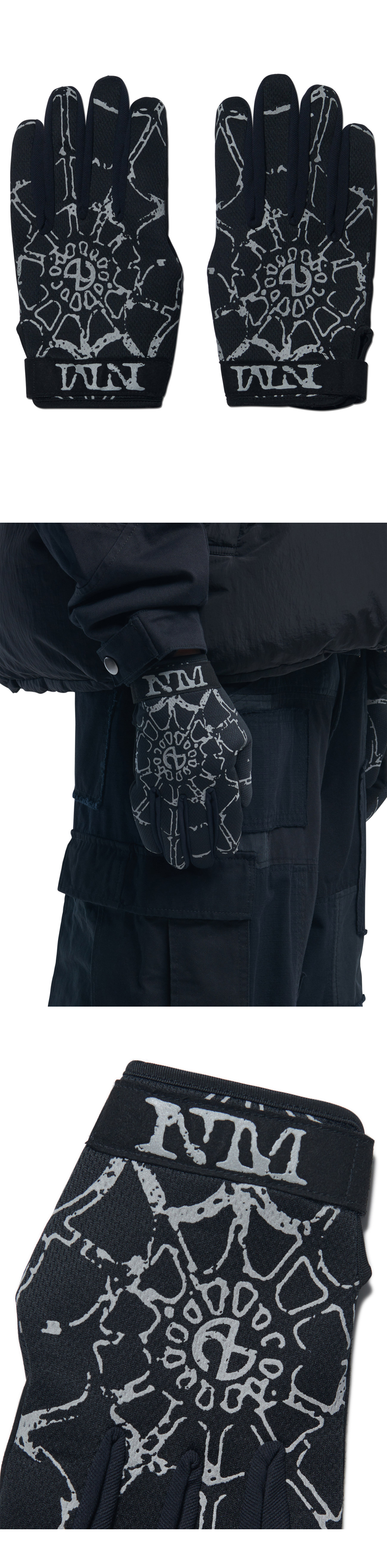 手袋 NOMANUAL REFLECTIVE WEB GLOVES SA156 MUSINSA | NOMANUAL REFLECTIVE WEB GLOVES - BLACK