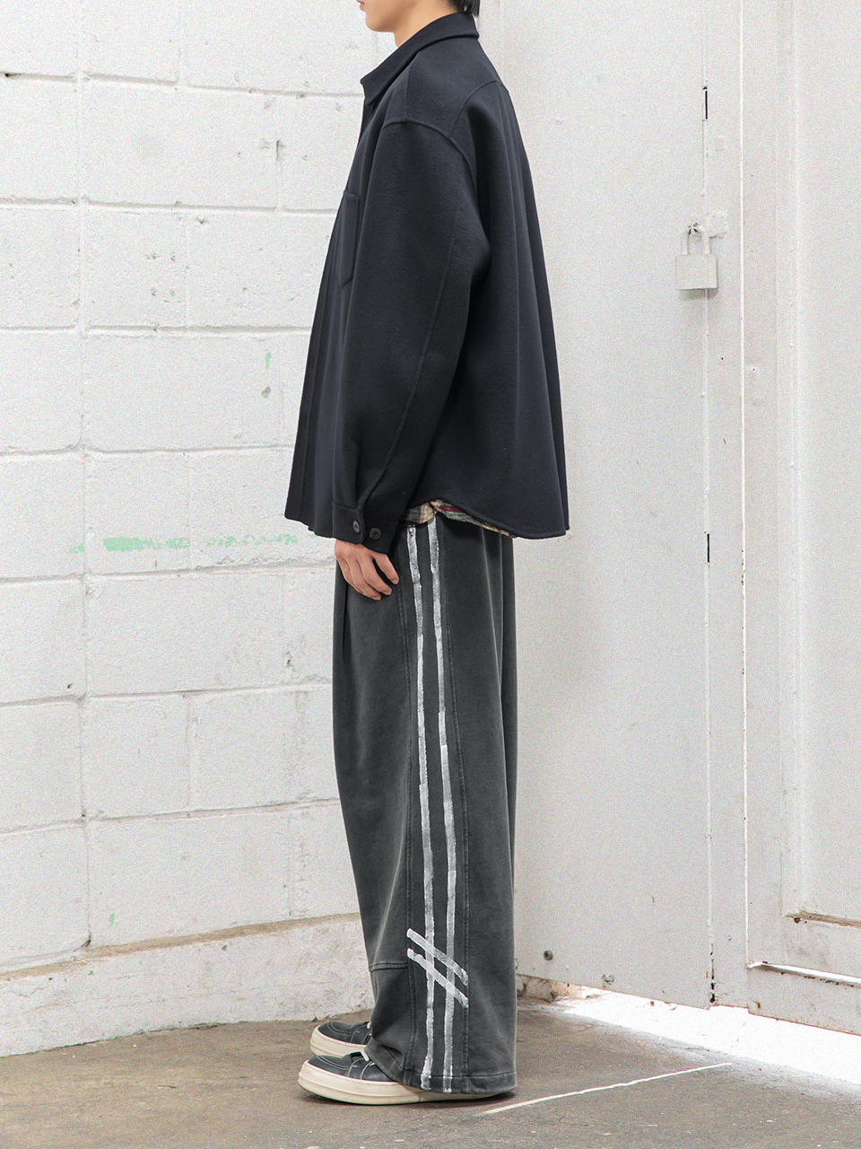 MUSINSA | BEGIN202 Double Face Handsewn Half Coat [Black]