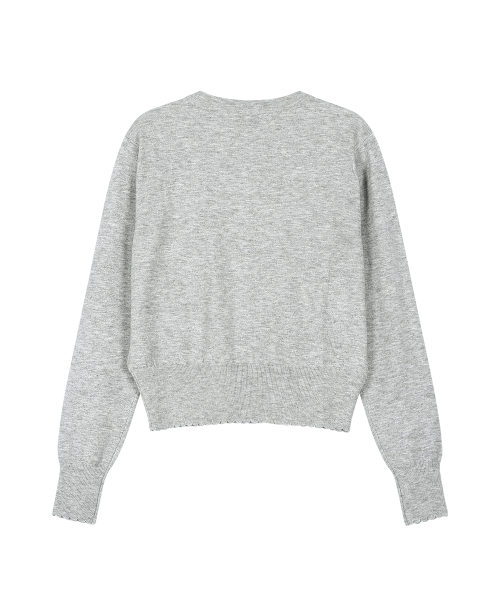 SIGNATURE HEART CARDIGAN [MELANGE GREY]