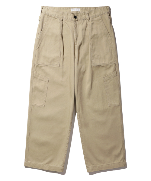 Широкие хлопковые брюки с карманами Fatigue BK8910 Beige