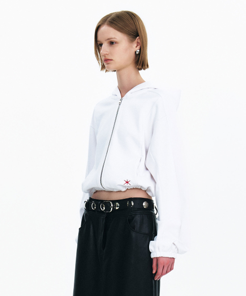 Кроп-худи на молнии (White)