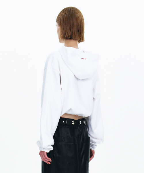 Кроп-худи на молнии (White)