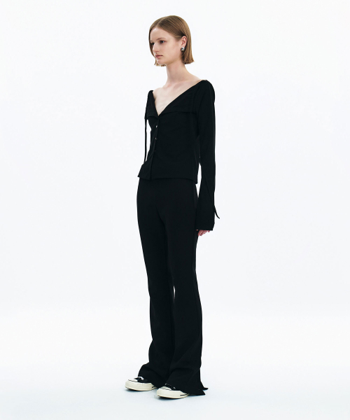 Брюки с пуговицами сзади (Black)