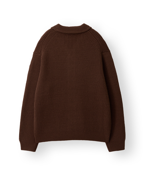 Heavy Niziu Wool Collar Cardigan [Brown]