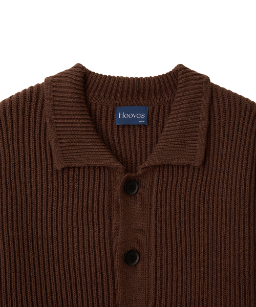 Heavy Niziu Wool Collar Cardigan [Brown]