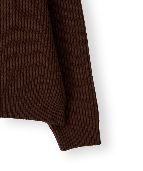 Heavy Niziu Wool Collar Cardigan [Brown]