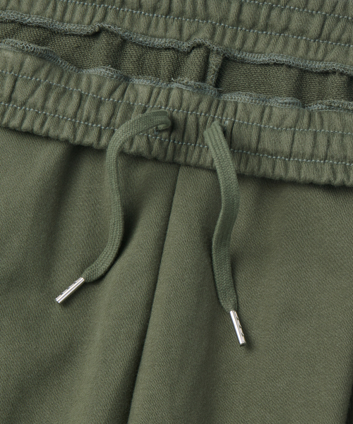 ONE TUCK WIDE CARGO SWEAT PANTS [KHAKI]