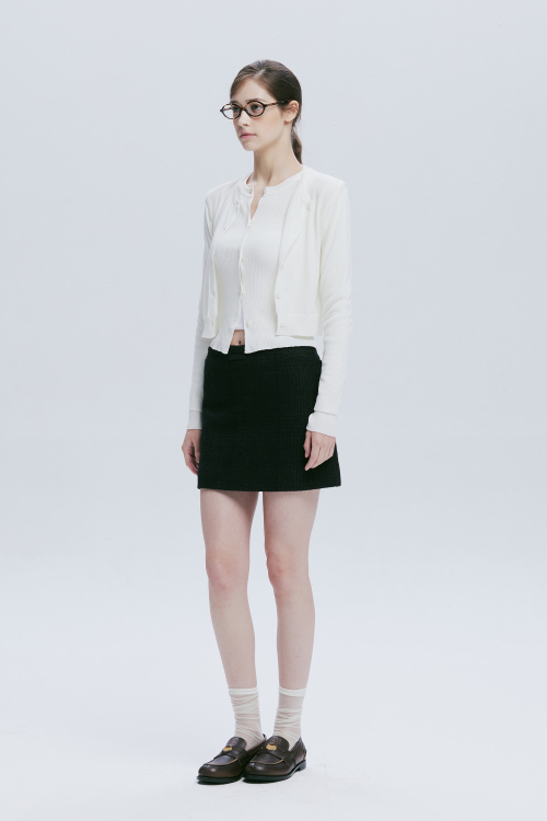 DOUBLE LAYERED KNIT CARDIGAN (IVORY)