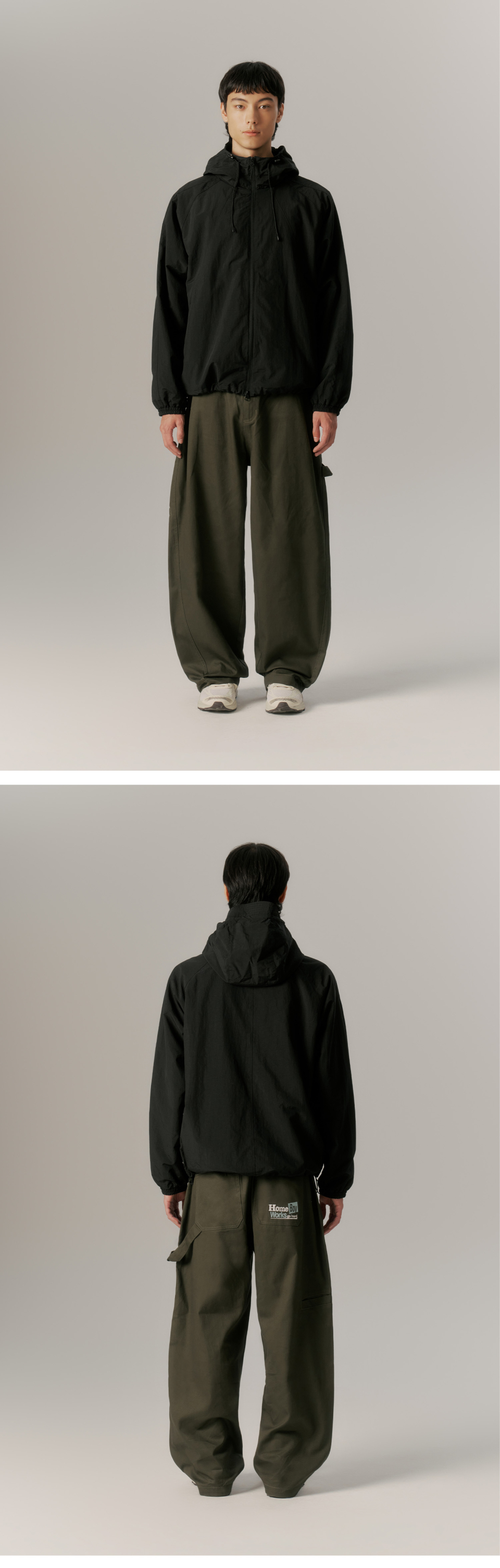 MUSINSA公式 | URBANDTYPE Curved Raglan Windbreaker_Black