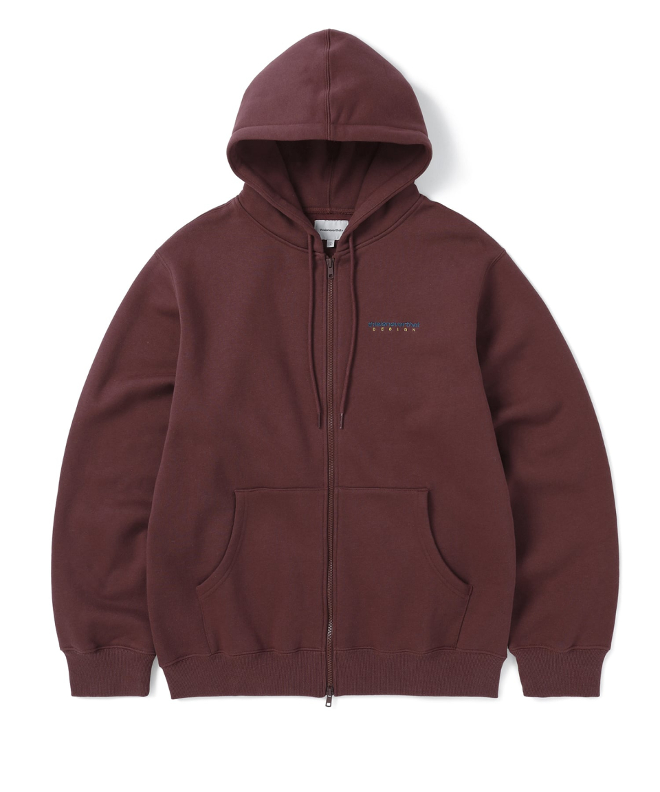 DSN-Logo Zip Up Hoodie Burgundy 상세 이미지 1