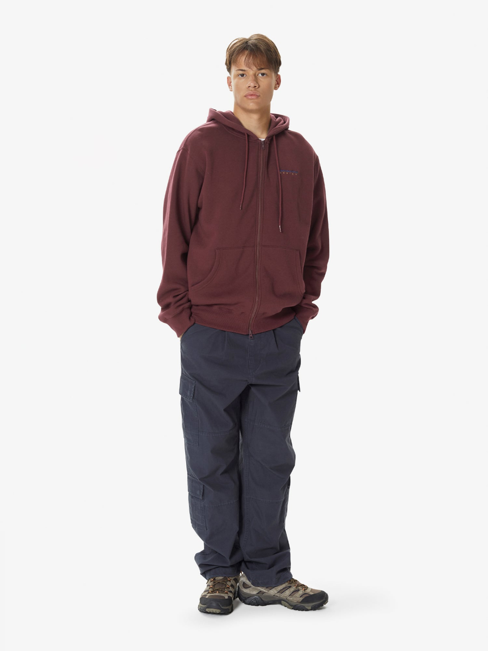 DSN-Logo Zip Up Hoodie Burgundy 상세 이미지 7