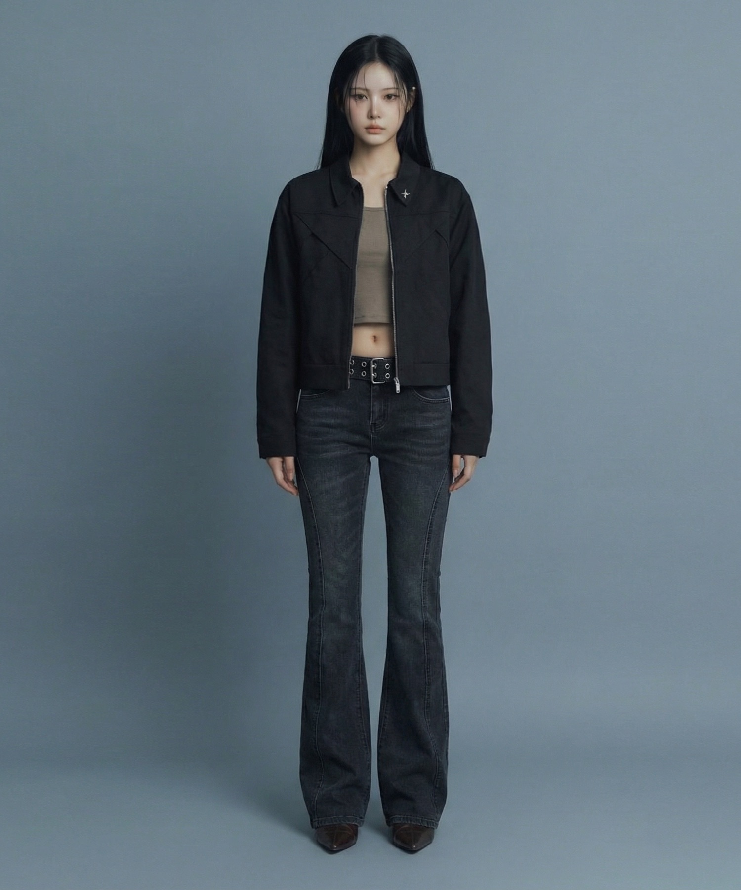 Womens Cut Circle Jacket (Black)