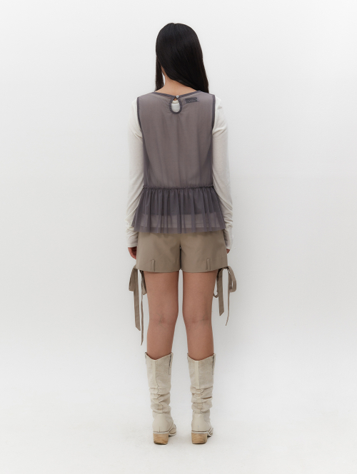FRILL LAYERED VEST [GREY]