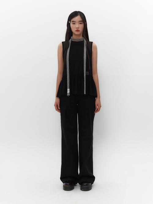 FRILL LAYERED VEST [BLACK]