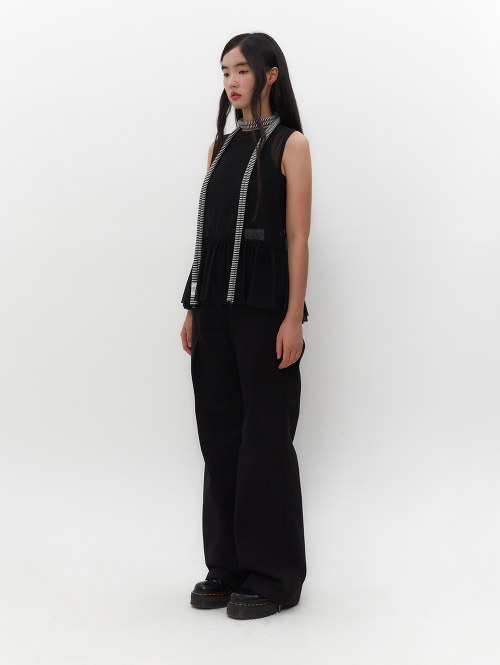 FRILL LAYERED VEST [BLACK]