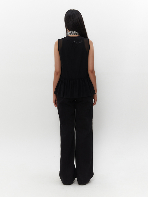 FRILL LAYERED VEST [BLACK]