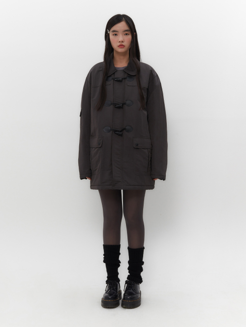 DUFFLE PADDED COAT [CHARCOAL]