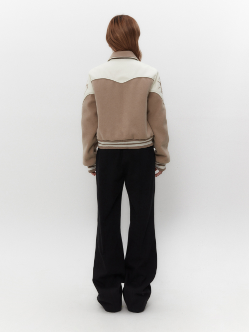 WESTERN VARSITY JACKET [BEIGE]