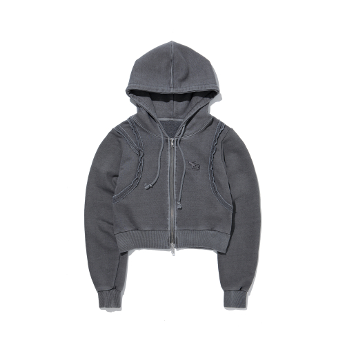 Line Cut Off 2way Hood Zip-up - 3color