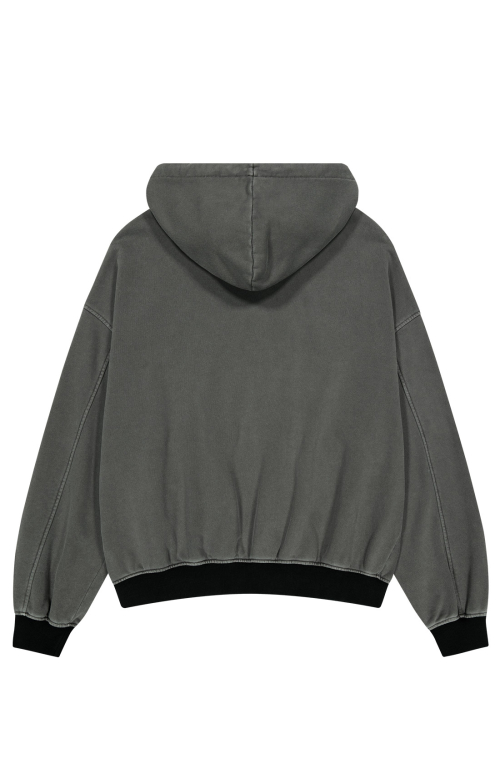 PATCH WASHING HOODIE ZIP [KHAKI]